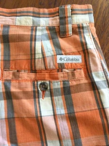 Columbia Sportswear Herren Shorts 32 W orange kariert klassisch adrette Baumwolle - Bild 1 von 7