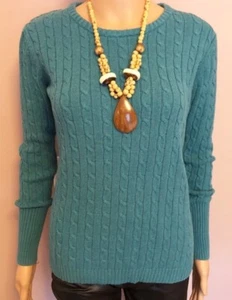 Vintage Cherokee Green Bluish Cable Knit Girls Sweater XL 14/16 - Picture 1 of 8