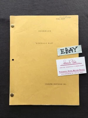 AMANDA BLAKE GUNSMOKE Script personal item original vintage Signed Milburn Stone - Image 1 of 4