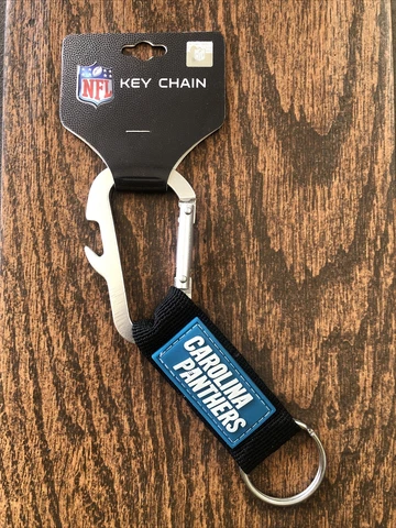 NFL Carolina Panthers Official Carabiner Climbing Keychain Bottle Opener Cover
