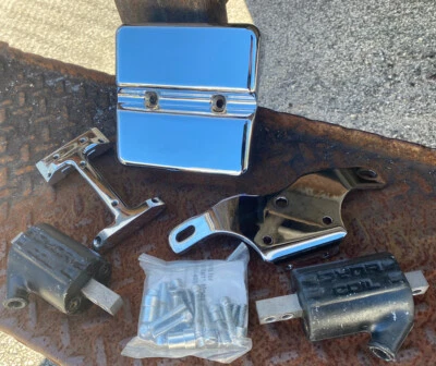 NOS ⚡ CCI Chrome Heavy Duty Dual Coil Kit for FXR Chopper Jet Motor Mount  - Image 1 of 4