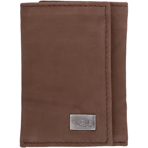 Cincinnati Reds Leather Trifold Wallet with Concho Cover