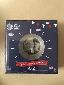 Sterling Silver Proof Royal Mint Letter I Ice Cream Cornet 10p Coin 2018 643b - Bild 1 von 3
