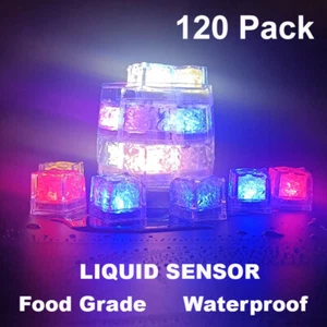 ICE CUBES LED light up Multicolor & flash ,drinks parties Liquid Activated 120PC - Picture 1 of 10