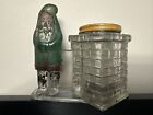 Rare Vintage Santa Claus Chimney Glass Candy Container Bank