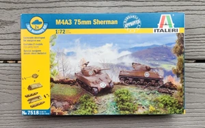 ITALERI 1/72 WW II AMERICAN M4A3 75MM. SHERMANS SNAP MODEL KITS ITEM # 7518 F/S - Picture 1 of 11