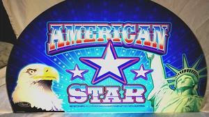 Slot Machine Upper Top Glass Curved Marquee "American Star" Concept Prototype - Picture 1 of 5