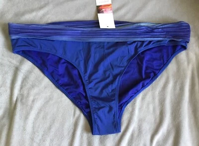 PAPAYA - Parte inferior de bikini azul brillante con azul claro talla 18 - Nuevo con etiquetas Foto 1 de 4