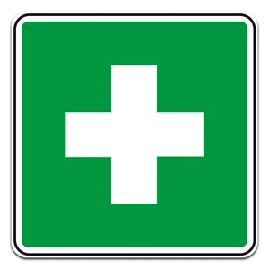 Set of 2 Stickers "First Aid" Cross Bandage Boxes Sign Rescue Sign R004 - Picture 1 of 6