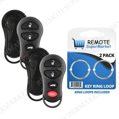 2 Replacement for 1998-2000 Chrysler 300M Concorde Remote Car Key Fob Shell Case - Image 1 of 4