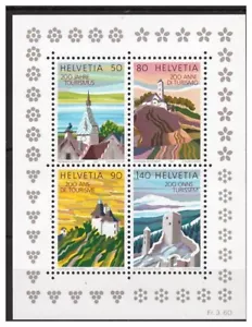SVIZZERA 1987 - FOGLIETTO 200 ANNI DI TURISMO IN SVIZZERA NUOVO ** MNH - Picture 1 of 1