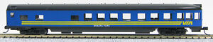 N Smooth Side Observation Car Via Rail (Blue/yellow) (1-40195)