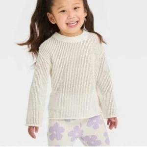 Grayson Mini Girls Knit Sweater in White 5T - Picture 1 of 7