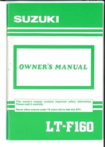 Suzuki 1991 Model LT-F160 - Owner's Manual - Part No. 99011-02C61-03A - Picture 1 of 4