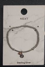 BRAND NEW NEXT sterling silver daisy charm beaded women's bracelet RRP £30