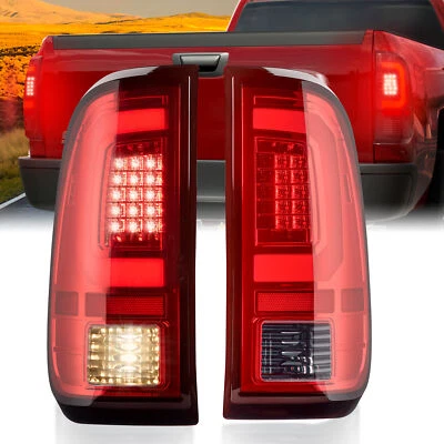 2008-2016 Ford F250 F350 F450 SuperDuty LED C-Type Tube Red Tail Lights Sealed Foto 1 de 4