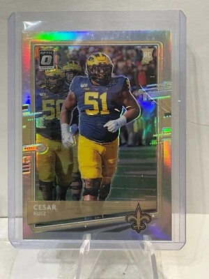 Cesar Ruiz 2020 Panini Donruss Optic Rookie Silver Prizm New Orleans Saints - Image 1 of 2