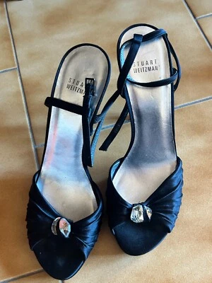 DISCOPLATFORM SANDAL STUART WEIZMAN IN RASO CON SWAROSKI - Immagine 1 di 4