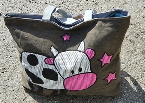 Cartoon Cow Print Reusable Foldable HandBag Shopping Bag UK Seller Free UK P&P - Picture 1 of 7