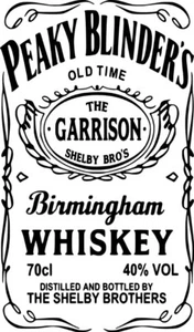 Calcomanía/pegatina para botella de vino Peaky Blinders "Whisky" (botella no incluida) - Imagen 1 de 1
