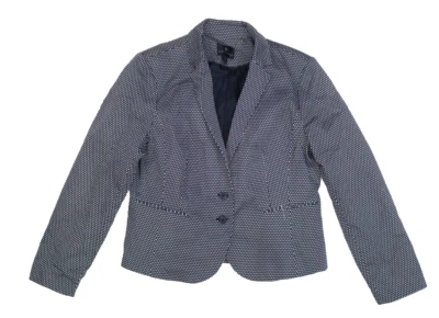 Blazer corto Worthington para mujer negro blanco estampado de diamantes manga larga 2 botones 18 Foto 1 de 4