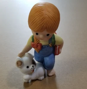 Vtg 1982 Enesco Country Cousins Katie with Dog Porcelain Collectible Figurine - Picture 1 of 6