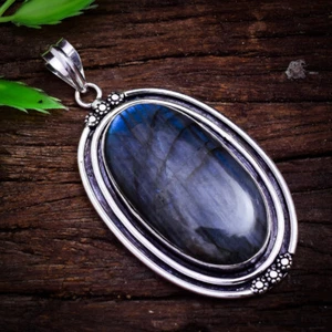 Thanksgiving Labradorite Edelstein 925 Sterlingsilber Handmade Anhänger lg-892 - Bild 1 von 3