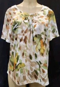 Blusa Alfred Dunner Grande Top Cuentas Diseño Multicolor - Imagen 1 de 12