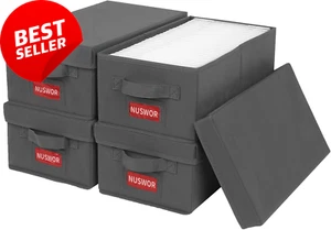 Premium DVD Storage Box | Stackable Case Holder, Pack of 4, Holds 100 DVDs - Picture 1 of 12