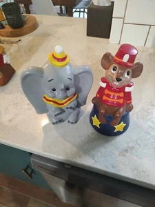 90's Disney Dumbo & Timothy Q Mouse Ceramic Bisque Figurine 10" Craft painted - Picture 1 of 7