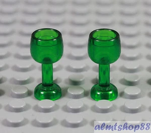 LEGO - 2x Copas Verdes Trans - Vino Bebida Comida Cocina Minifigura Poción Botella - Imagen 1 de 1