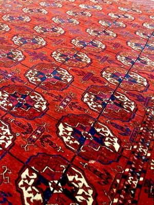 Alfombra oriental turca de 5,9’ x 3,3’ - Hecha a mano - ca1870 Turkmen Tekke  Foto 1 de 4