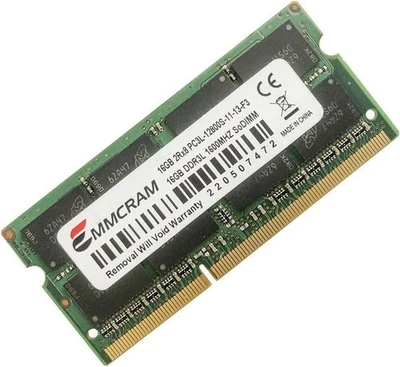 MMCRAM 16GB 2RX8 PC3L-12800S DDR3-1600Mhz 1.35V Laptop SO-DIMM Memory 204pin - Image 1 of 3