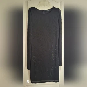 Blashe Black Party Bodycon Dress with Patterned Rhinestone L GOTH GLAM ELEGANT - Picture 1 of 11