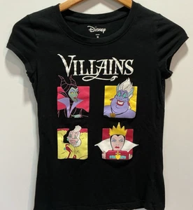 Disney Youth Girl's Villians T-Shirt Black Size Medium Cotton/Poly Blend - Picture 1 of 4