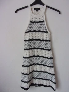 New Zara Ecru Halter Crochet Knit Mini Dress Size: S 3991/011 - Picture 1 of 7
