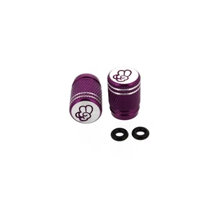 Race-Driven Tire Valve Wheel Air Port Dust Cover Stem Cap Caps Kit - Purple - Picture 1 of 1
