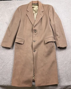 VTG Christian Dior Coat Mens 42R Brown Monsieur Sport Chesterfield Overcoat - Picture 1 of 20
