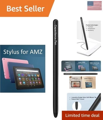 Smooth Writing Stylus for AMZ Tablets & More - Eco-Friendly Soft Rubber Tip - Image 1 of 4