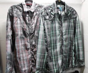 2 Roar/Strength Refined Shirts Men's XXL Plaid Embroidered Long Sleeve Button-Up - Picture 1 of 15