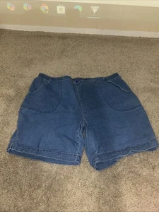 Bermudas informales Just My Size para mujer 22-24 W azul claro denim elásticas - Imagen 1 de 3