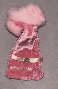 1990s Rare Barbie tagged Pink Velvet Dress w/Faux Fur Trim &Belt HTF - Picture 1 of 7