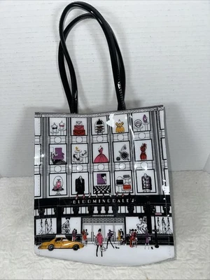 BLOOMINGDALE’S Bag Store Front New York Vinyl Plastic Shopper Small Handbag - Image 1 of 4