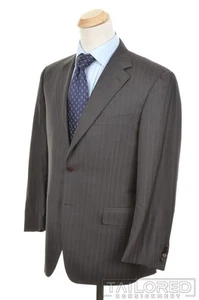 CANALI Recent Taupe Striped 100% Wool Jacket Pants SUIT Mens - EU 52 / US 42 R - Picture 1 of 10