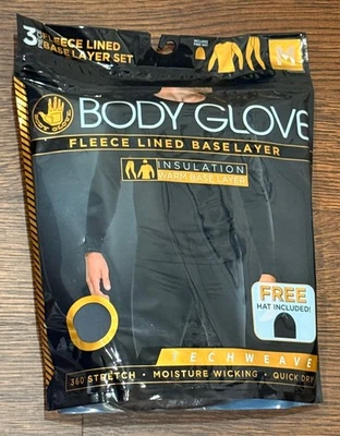 Body Guante Forrado de Vellón Capa Base Mediana Conjunto de 3 Piezas—Pantalones Camisa Sombrero Gris Foto 1 de 4