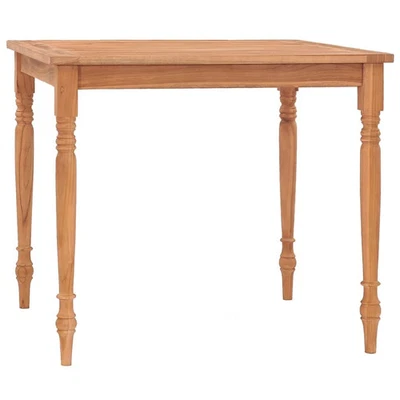 Batavia Table Natural Teak Solid Teak Wood 33.5x33.5 in Durable - Image 1 of 4
