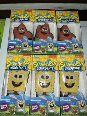 Nickelodeon Bob Esponja Pantalones Cuadrados y PATRICK Chocolate Caramelo SET 6 Favores de Fiesta Foto 1 de 4