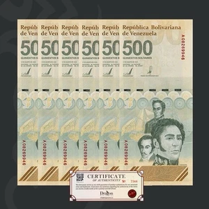 Venezuela 500 Digitales qty 6 2023 CIR 500 Million bolivar Soberano + COA - Picture 1 of 2