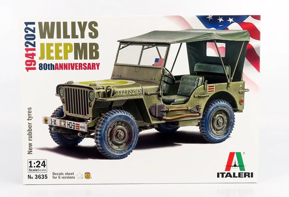 1/24 ITALERI - JEEP - WILLY MB US ARMY MILITARY SOFT-TOP 1942 IT3635 - Immagine 1 di 1