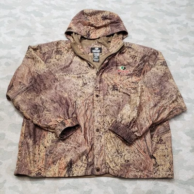 Mossy Oak Jacket Mens 2XL Green Full Zip Snap Hooded Hunting Outdoors - Image 1 of 4